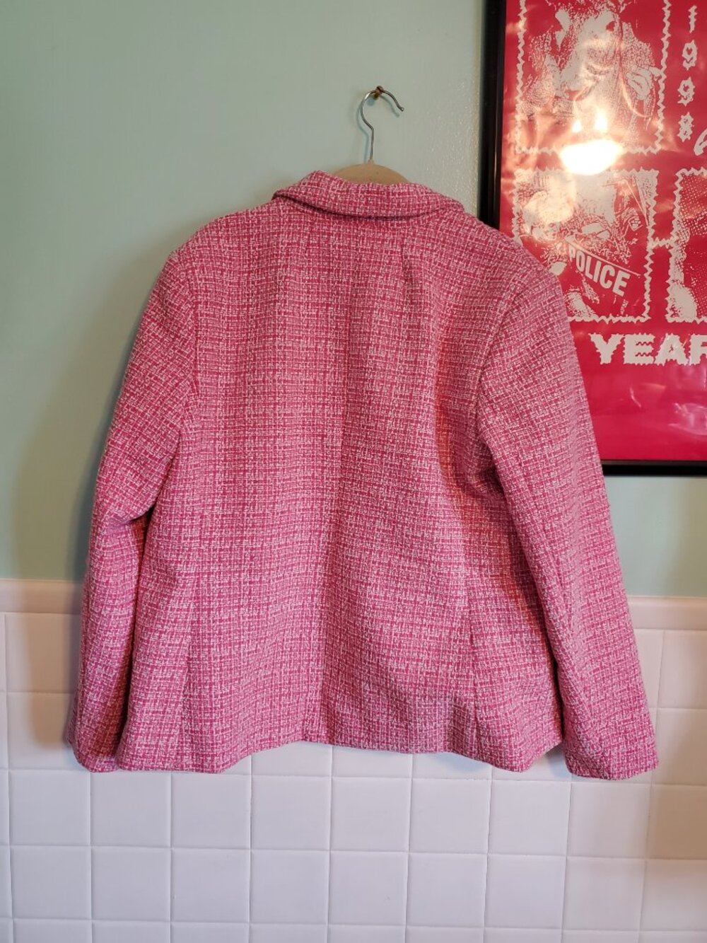 Pink Tweed Single-Button Blazer - Picture 5 of 8